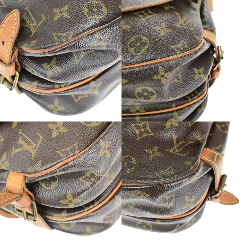 LOUIS VUITTON Logo Saumur 30 Shoulder Bag Monogram Leather Brown - Picture 7 of 16